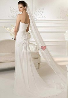 Свадебное платье L52821. С прямой юбкой, длинное со шлейфом.