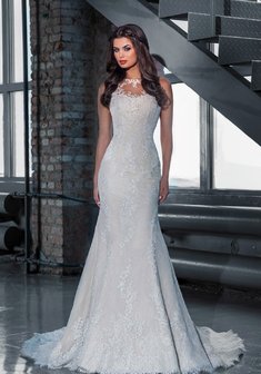 Свадебное платье F52849. А-силуэт, длинное со шлейфом.