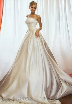 Свадебное платье Р52907. С пышной юбкой, длинное со шлейфом.