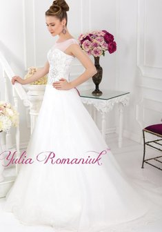 Свадебное платье Р52932. А-силуэт, длинное со шлейфом.