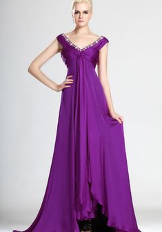 Вечернее платье Б52966. В греческом стиле, длинное со шлейфом.